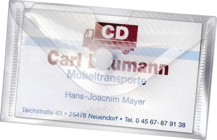 Actual product image Veloflex Business Card Pocket Crystal open top non-adhesive polypropylene transparent