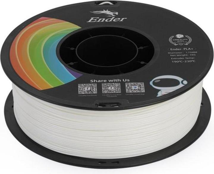 Immagine prodotto Creality Filamento PLA+ Bianco, 1,75 mm, 1 kg (PLA, 1.75 mm, 1000 g, Multicolore)
