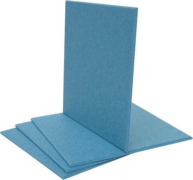 Image du produit Mendler Jeu de 4 panneaux muraux acoustiques HWC-L52, insonorisant 1m² surface 50x50cm, bleu