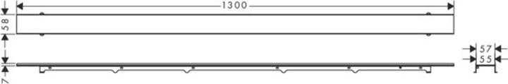 Produktbild hansgrohe HG Duschrinne RainDrain Rock Fertigset, kürzbar und befliesbar 1200mm (1200 mm)