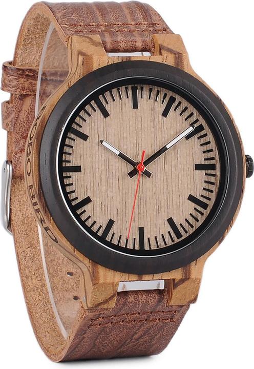 Actual product image Natura Punto Sporty elegant watch made of bamboo with smart details, leather strap (Sports watch)