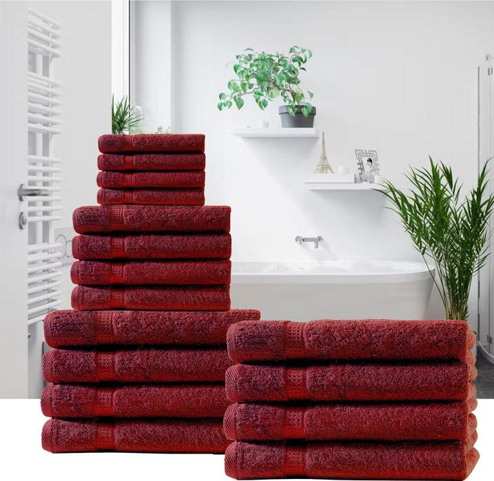 Produktbild Casativo 4er-Set Handtücher bordeaux (100 x 50 cm)