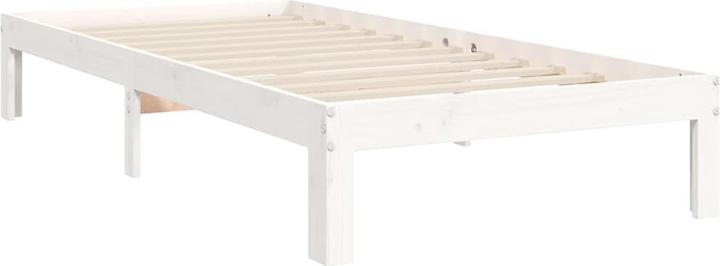 Image du produit VidaXL Massivholzbett mit Kopfteil Weiss 4FT Small Double (120 x 190 cm)