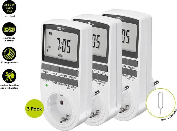 Image du produit Goobay Minuterie numérique, lot de 3