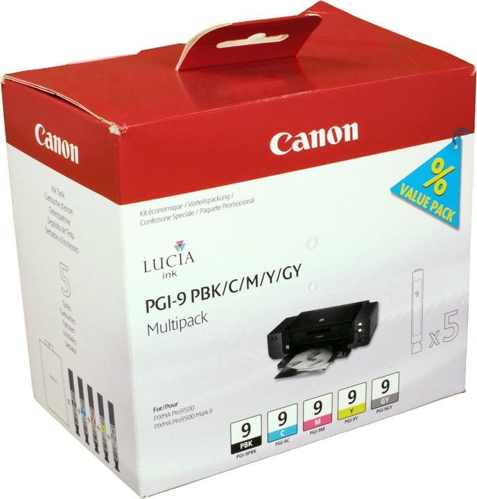 Actual product image Canon Pgi-9 (M, GY, C, Y, PBK)