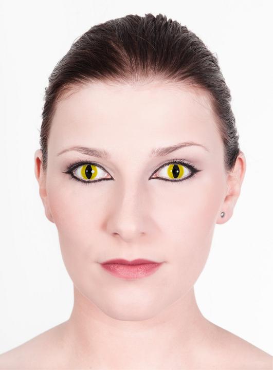 Actual product image Metamorph Katze Monatslinsen Raubtier Kontaktlinse ohne Stärke (Yellow)