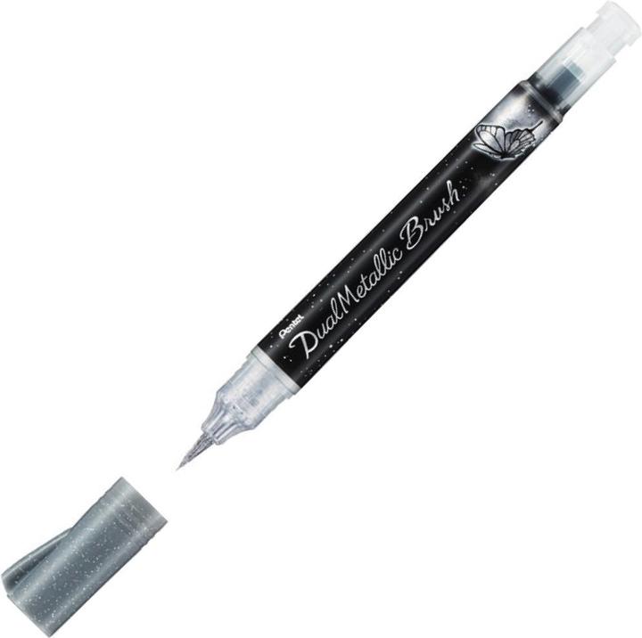 Image du produit Pentel Stylo pinceau Dual Metallic Brush (Argent, 1 x)