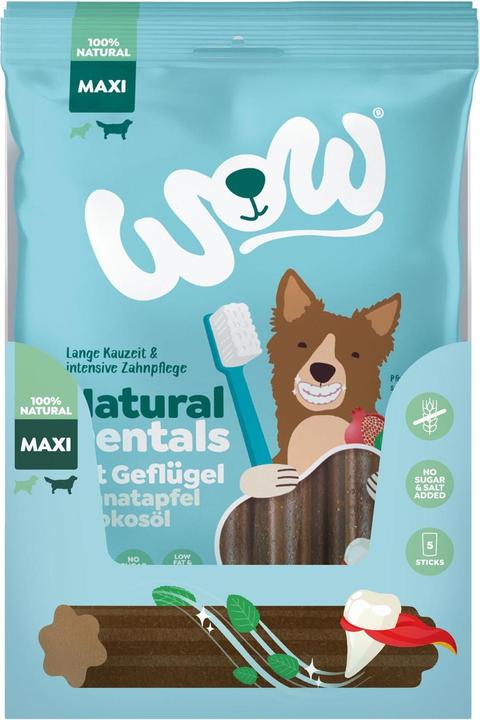 Produktbild WOW Natural Dentals, Geflügel mit Granatapfel, Maxi, Adult, 275g (Adult, 1 Stk., 275 g)