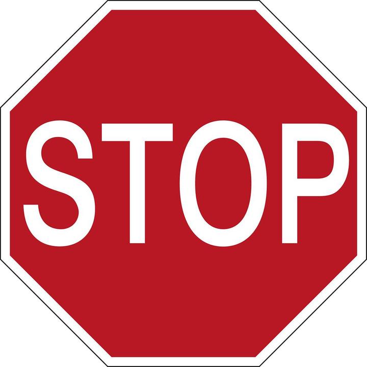 Produktbild Brady B-7667, Bodensicherheitsschild - STOP (PIC 230), Laminierter Anti-Rutsch-Polyester, Weiss auf