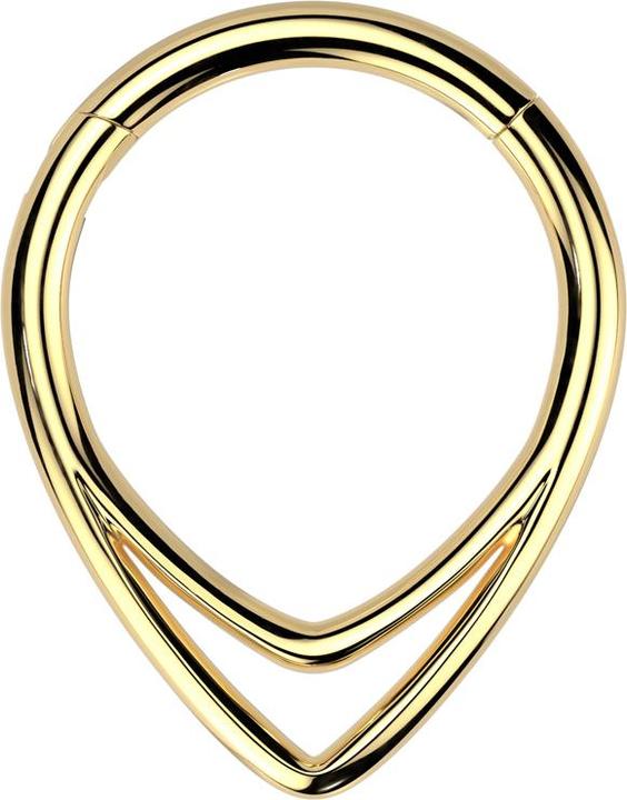Star Piercing Micro Segmentring klappbar vergoldet zwei Winkel (Titan G23)
