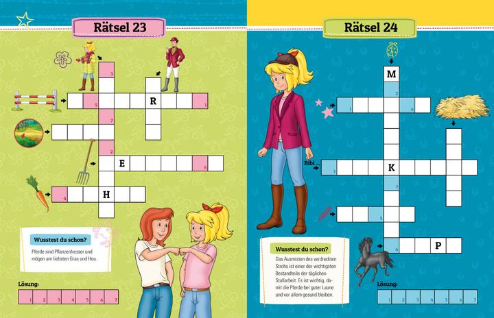 Produktbild Bibi & Tina Kreuzworträtsel für Lese-Anfänger (Deutsch, Schwager & Steinlein Verlag, 2023)