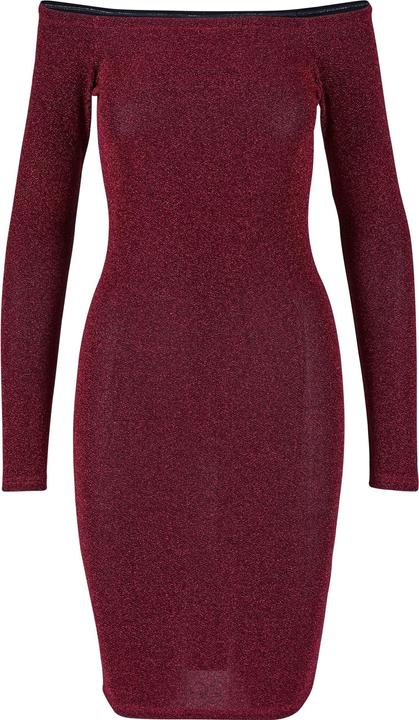 Urban Classics Ladies Off Shoulder Longsleeve Glitter Dress - 126795