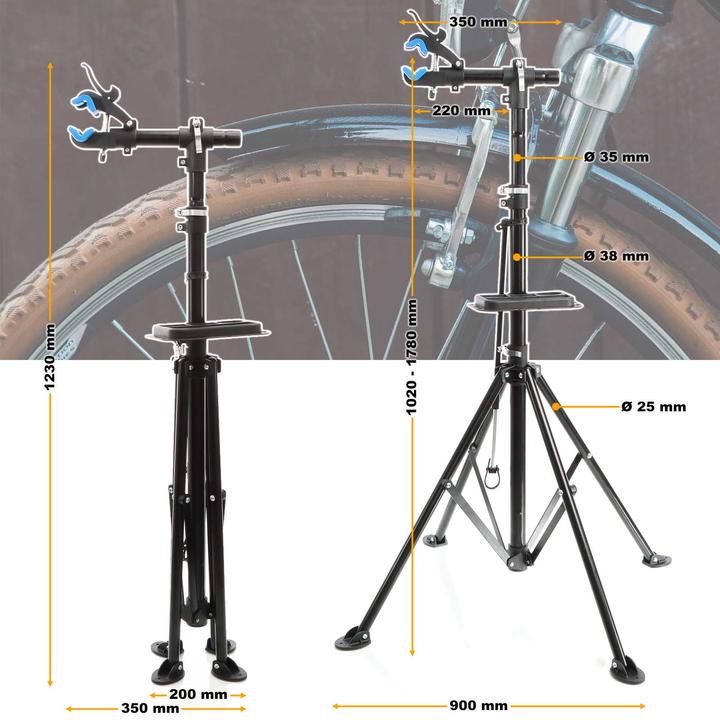 Produktbild Wiltec Reparaturständer 360° schwenkbar 30kg Fahrrad Montageständer verstellbar