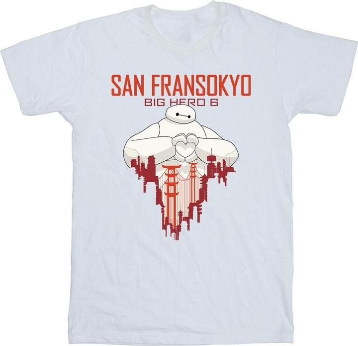 Actual product image Disney Mens Big Hero 6 Baymax San Fransokyo Heart T-Shirt (XL)