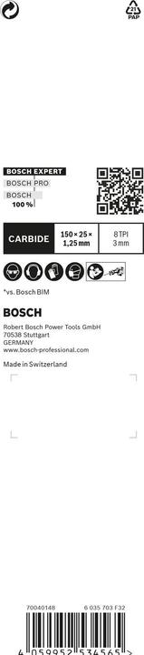 Image du produit Bosch Professional Zubehör Lame de scie sabre EXPERT 'Thick Tough Metal' S 955 CHC, 3 pièces