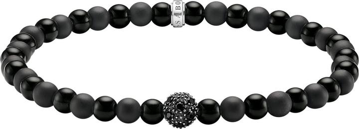Immagine prodotto Thomas Sabo Bracciale talismano energia positiva ossidiana (19 cm, Argento 925)