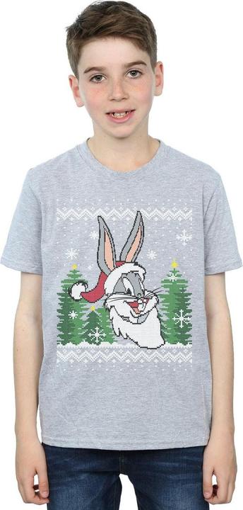 Actual product image Looney Tunes Boys Bugs Bunny Christmas Fair Isle T-Shirt (152, 158)