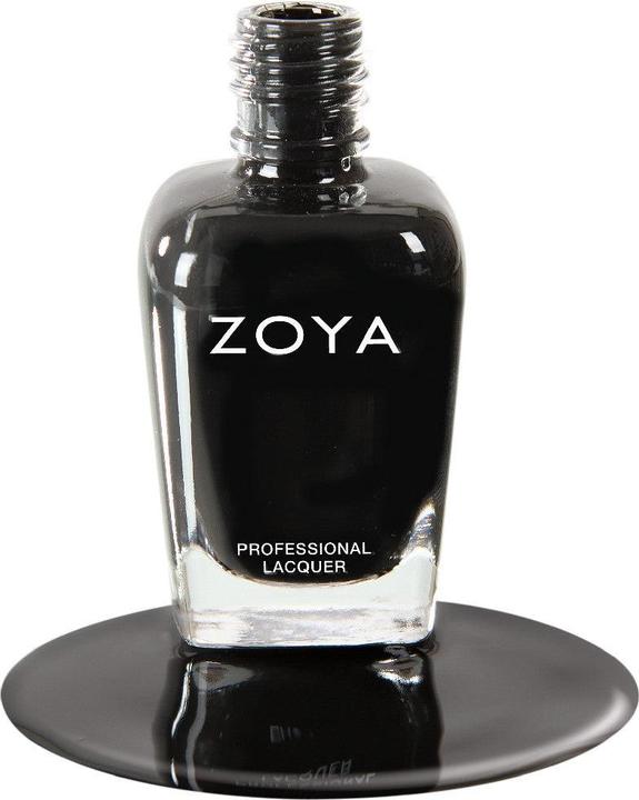 Actual product image Zoya Nail polish RAVEN - Satin Black (Satin black, Colour paint)