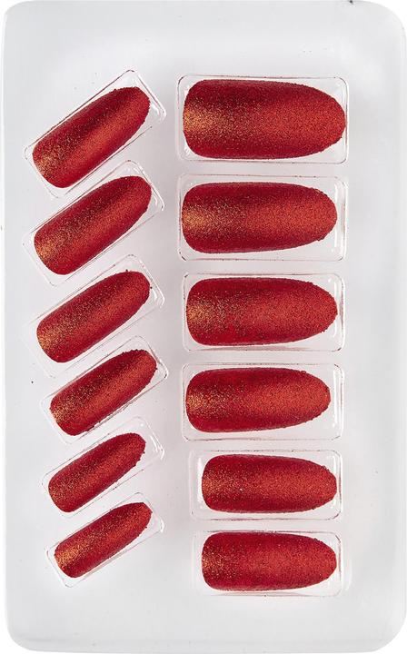 Image du produit Widmann 12 ongles autocollants rouge pailleté