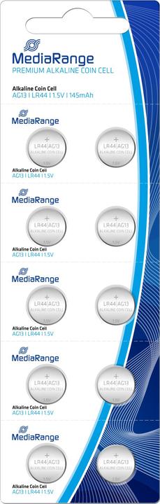 MediaRange Piles boutons LR44 1.5V (10 pcs, LR44, 145 mAh)
