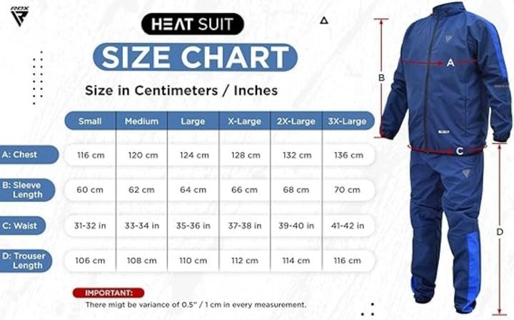 Actual product image Rdx Clothing Sauna Suit C1 Blue-2XL