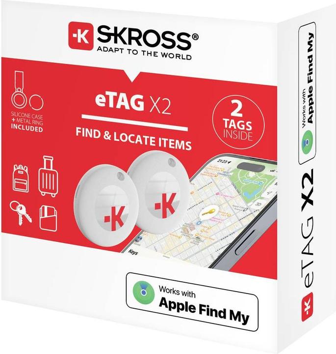 Actual product image Skross eTAG X2 GPS luggage tracker, multifunction tracker white