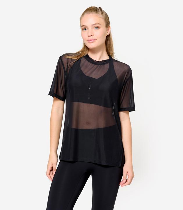 Actual product image Domyos T-Shirt Damen Netz locker - schwarz (S)