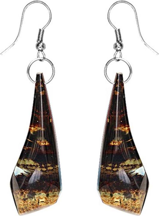 Produktbild Star Piercing Ohrring Tropfen Mystisch Epoxy transparent aus Wasserbüffelhorn (Wasserbüffelhorn)