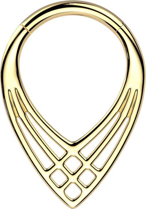 Produktbild Star Piercing Micro Segmentring klappbar vergoldet drei Winkel gekreuzt (Titan G23)