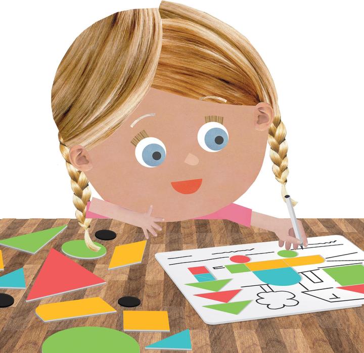 Actual product image Head drawing with magnetic shapes (English)