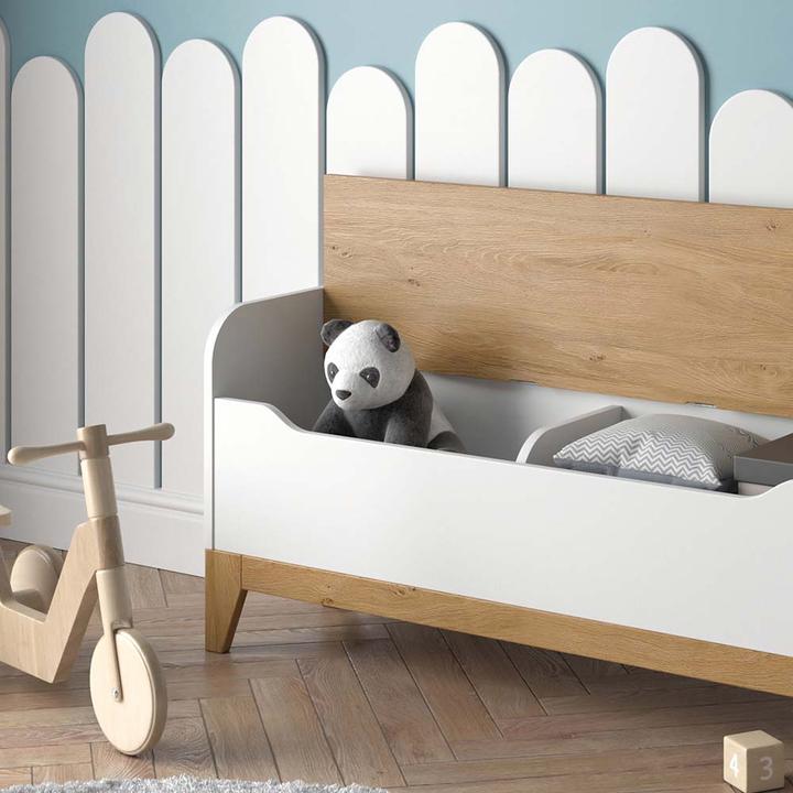 Actual product image VitaliSpa Spielzeugtruhe Malia, Weiss/Eiche, 107.2 x 50 cm mit Sitzbank