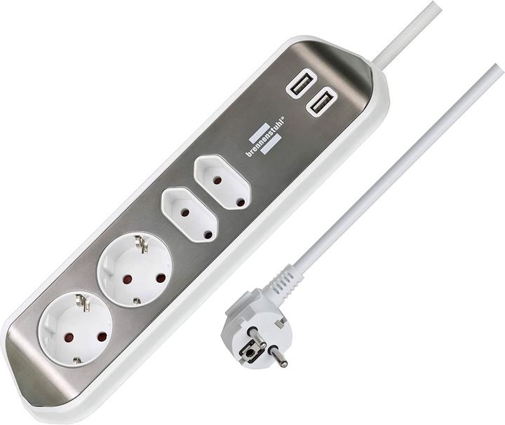 Produktbild Brennenstuhl Eck-Steckdosenleiste (4 x, USB, CEE 7/16, 2 m)