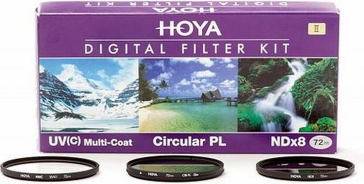 Image du produit Hoya Digital Filter Kit II (UV, CIR-PL & ND8) Filterset (46 mm, Filtre gris neutre, Filtre polarisant, Filtre UV)