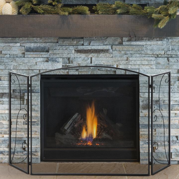 Actual product image Homcom Fireplace grille with three panels (132.5 x 76.5 cm)