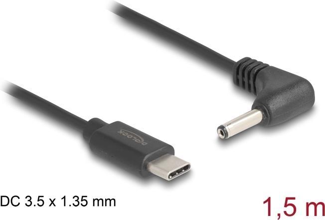 Actual product image Delock USB Type-C power cable to DC 3.5 x 1.35 mm plug gew (1.50 m)