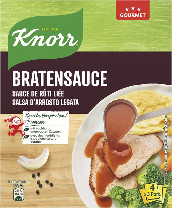 Immagine prodotto Knorr Salsa d'arrosto Gourmet Pack per buongustai, Salsa ideale con verdure tenere e carne (144 g)