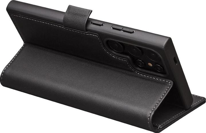 Image du produit QiAlino Fourre Flip cuir véritable mat avec fermeture magnétique mat (Samsung Galaxy S23 Ultra)