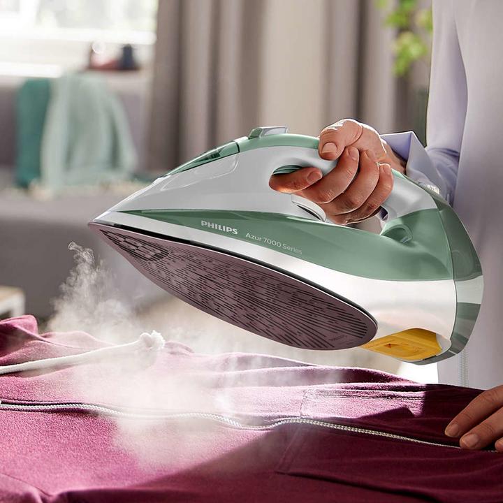 Produktbild Philips 7000 series DST7012/70 iron Steam iron SteamGlide Plus soleplate Green, Grey (2600 W, 220 g/min)