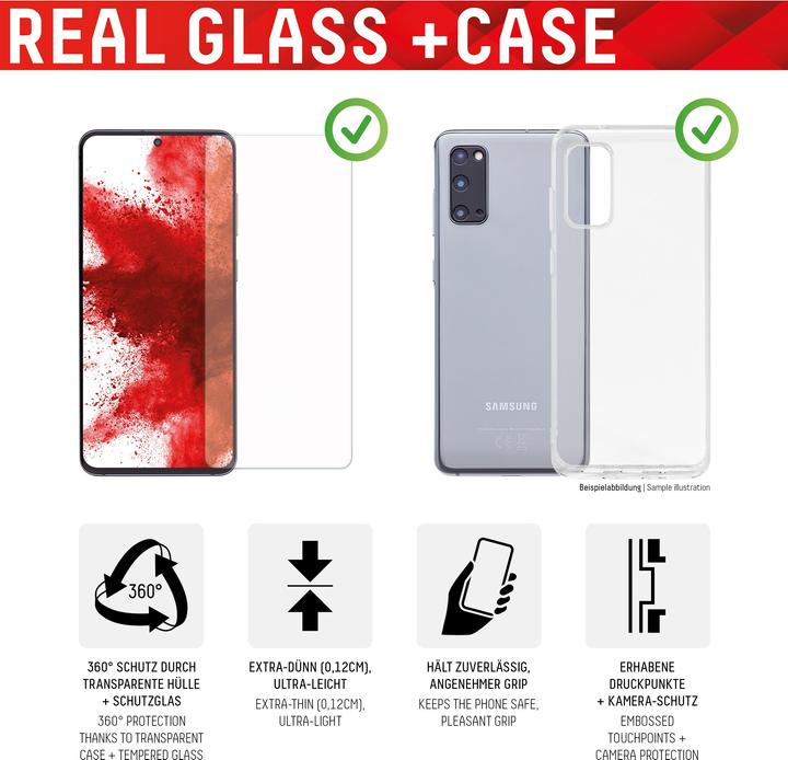 Productafbeelding Displex Real Glass, 2D Panzerglas + Handyhülle (1 Stuk, Samsung Galaxy S22+)