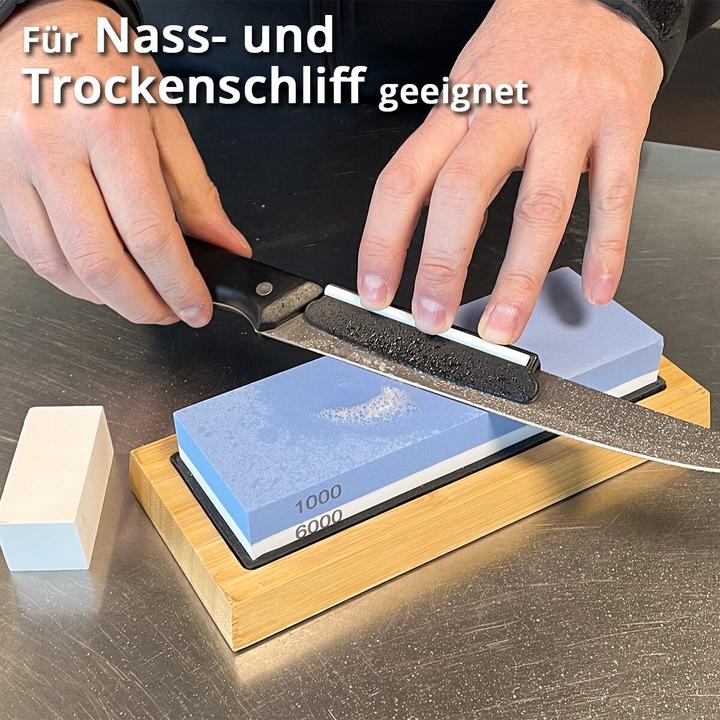 Produktbild Stahlwerk Schleifstein Set mit Führungsschiene und rutschfestem Standfuss