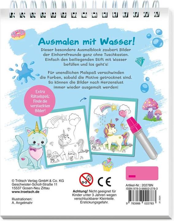 Immagine prodotto Divertimento all'acqua con il pennarello magico Mondo Unicorno