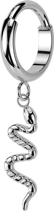 Star Piercing Micro Segmentring klappbar silber Anhänger Schlange (Titan G23, ohne Messing)