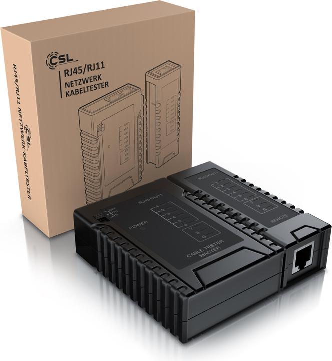Image du produit CSL Testeur de câbles réseau pour câbles RJ45 RJ11 - Patchkabel Leitungstester - LAN Network Cable