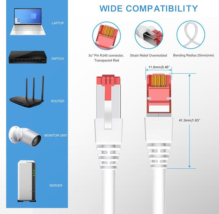 Actual product image Helos Herweck patch cable (S/FTP, CAT6, 15 m)