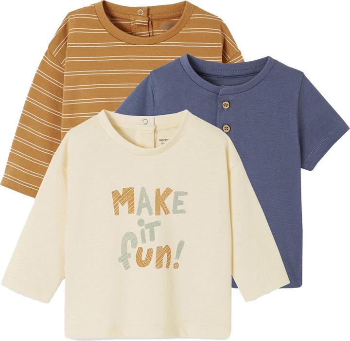 Produktbild Vertbaudet 3er-Pack Baby Shirts: Langarm & Kurzarm BASIC (74)