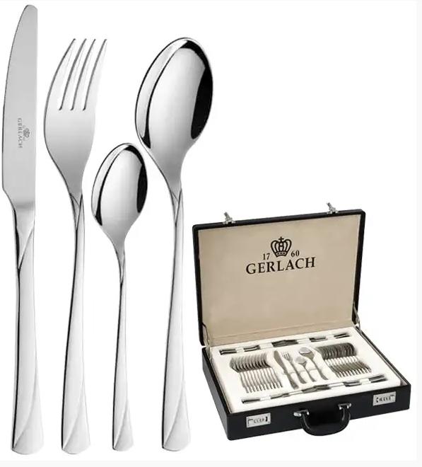 Gerlach Cutlery set Shiny Valor, stainless steel, silver, 52 x 42 x 10 cm, 68-units (68 Piece, Cutlery set)