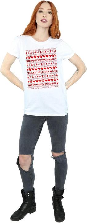 Immagine prodotto Disney Mickey And Minnie Christmas Fair Isle Maglietta Ampia Donna (L)