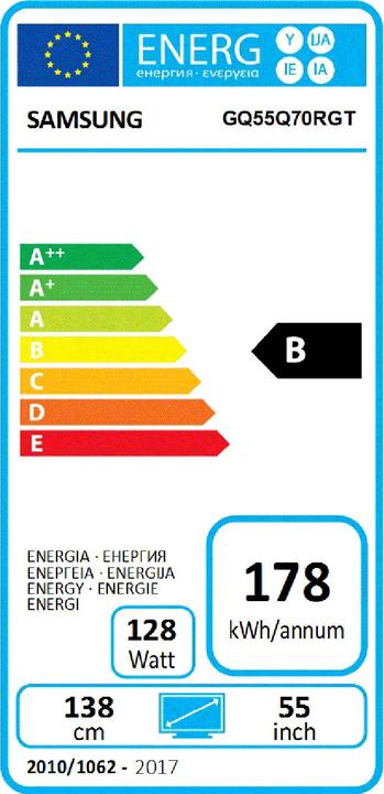 Energie-Label Samsung GQ55Q70RGTXZG (55", QLED, 4K, 2019)