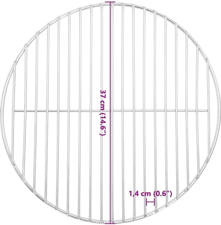 Produktbild VidaXL Grillrost Rund Ø37 cm 304 Edel