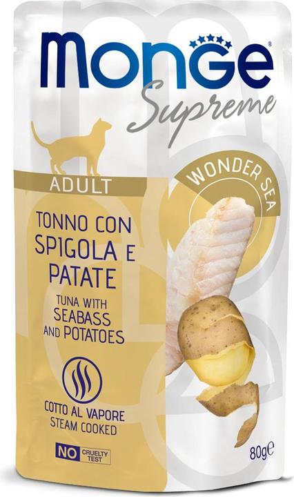 Actual product image Monge Adult thon avec bar et pommes de terre, 80g (Adult, 24 pcs., 80 g)